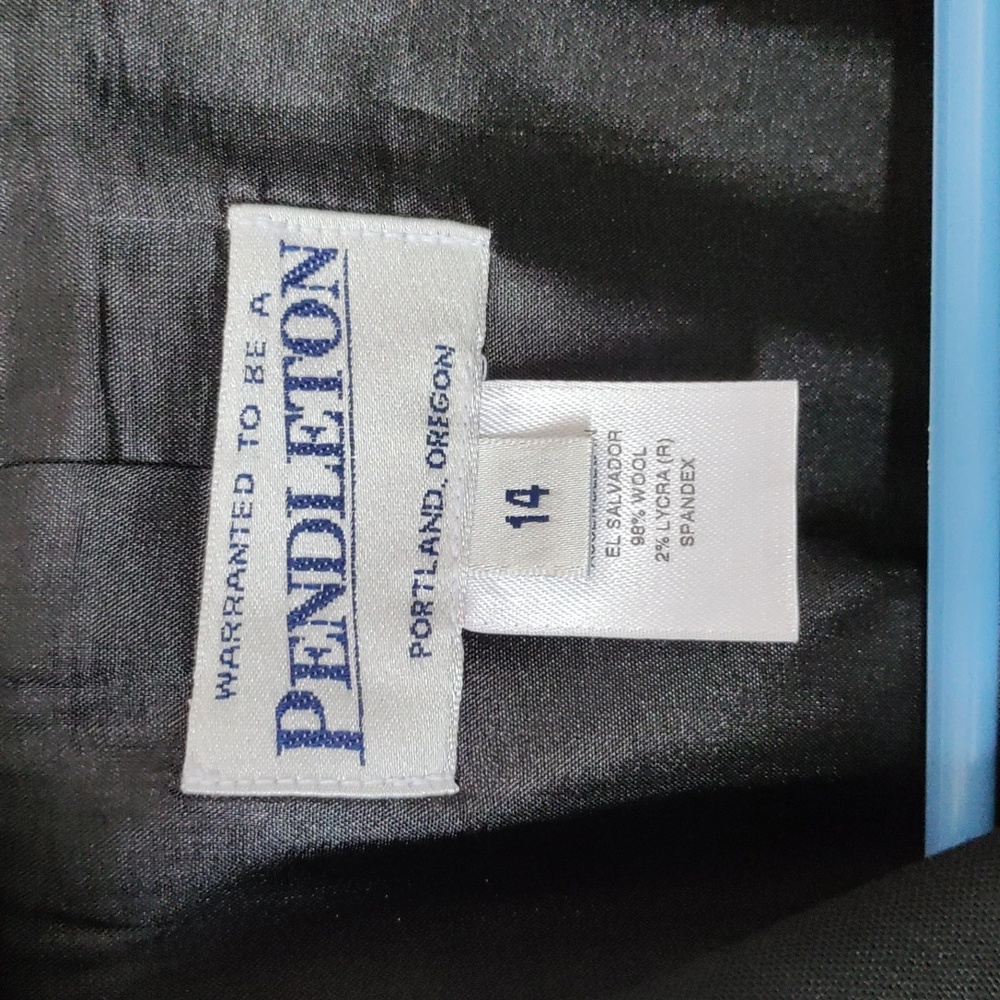 Pendleton Black Wool Blend Long Button Front Blaz… - image 2